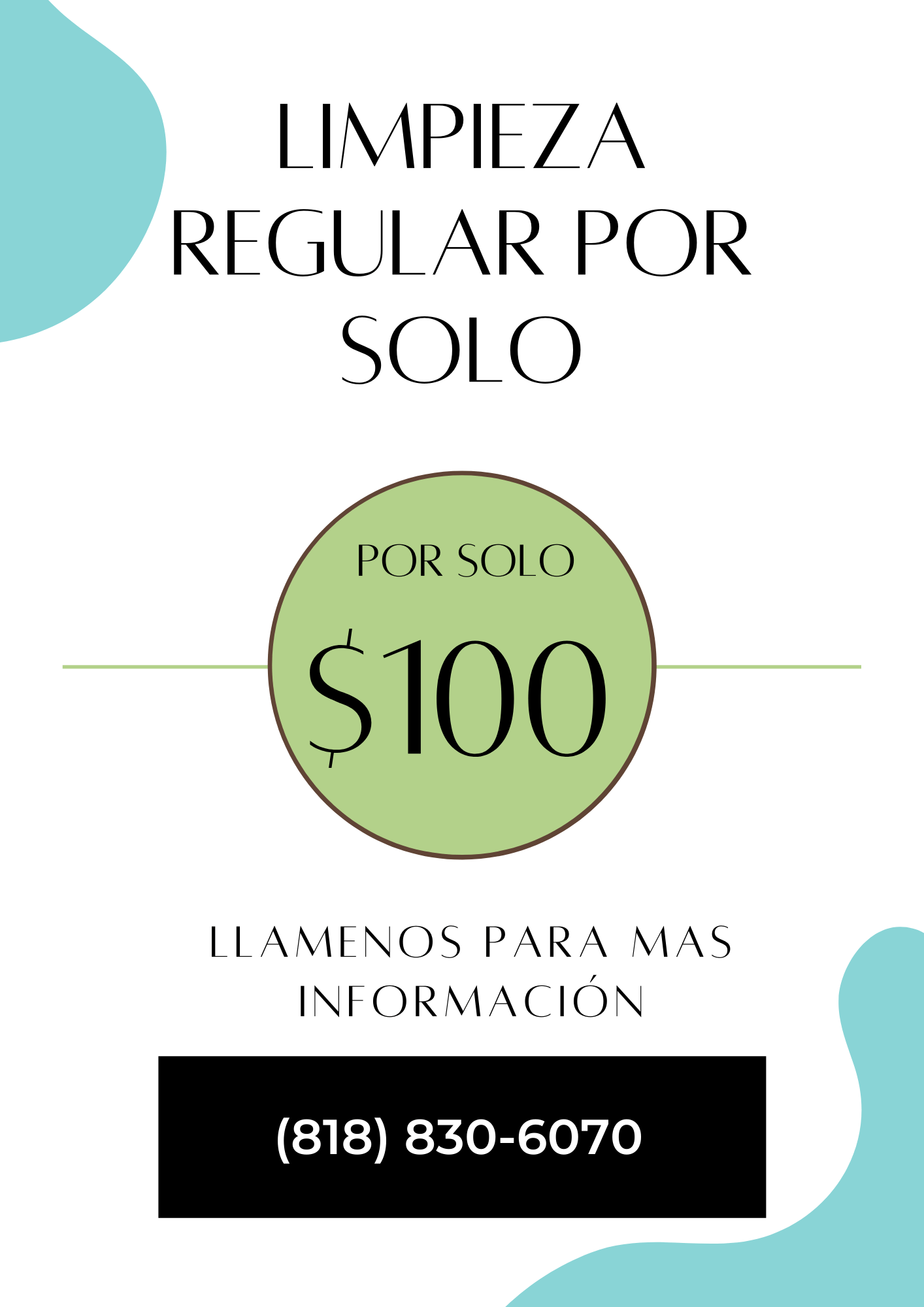 Limpieza Regular por Solo $100!
